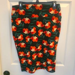 Midi skirt, LuLaRoe,  size M, floral, stretchy